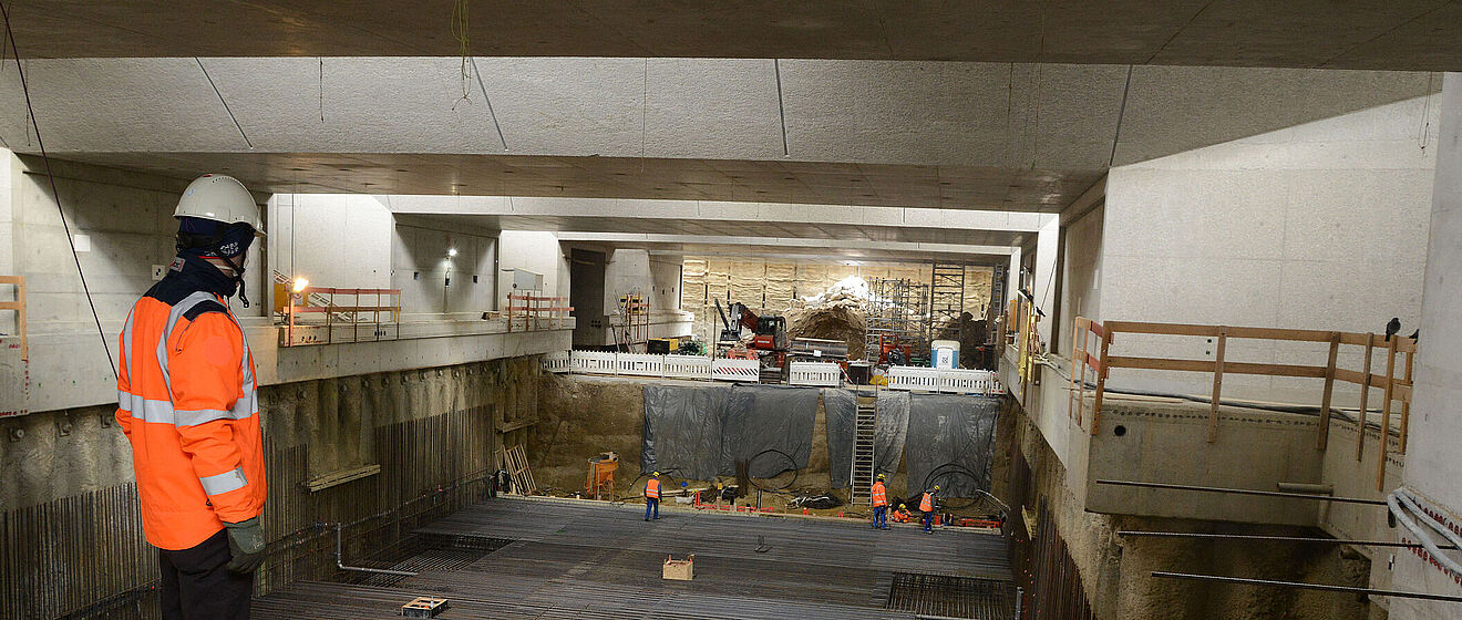 Die Baustelle unter dem Hauptbahnhof