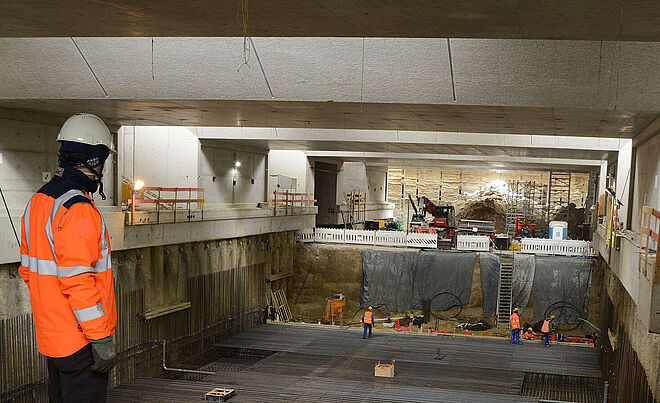 Die Baustelle unter dem Hauptbahnhof