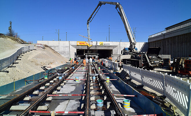 Gleisbauarbeiten am Augsburger Hauptbahnhof